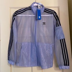 Adidas Purple Mesh Zip-Up Jacket